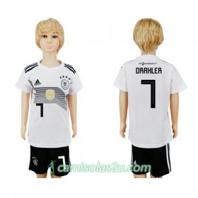 Camisolas de Futebol Alemanha Draxler 7 Criança Equipamento Principal Copa do Mundo 2018 Manga Curta